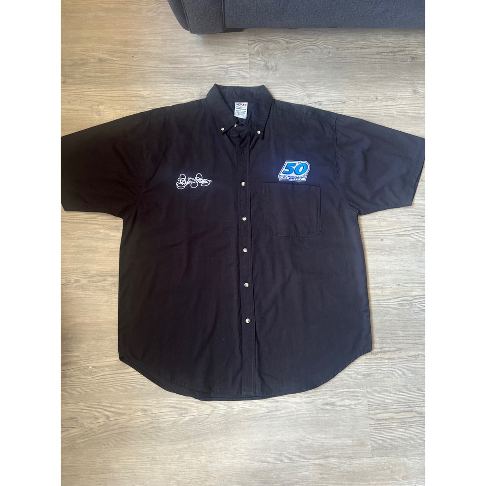 Vintage CFS Richard Petty 50th Anniversary Men's Button Down Black Size Large